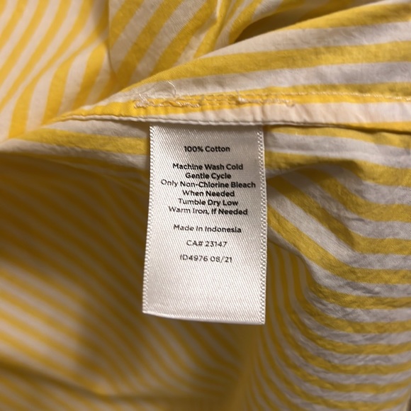 Women’s TALBOTS, Long Sleeves, Button Down, Collared Top, Yellow/White, Medium - Picture 4 of 4